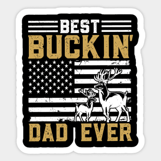 Best Bucking Dad Ever - USA Flag Dear Bows Hunting Sticker